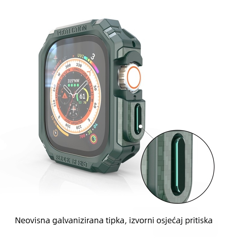 Pogodno za Apple Watch 10. generacije Tpu futrola s uzorkom karbonskih vlakana u kontrastnoj boji, zaštitna futrola protiv pada za iWatch 56789. generacije