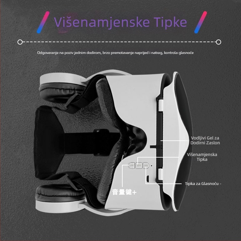Vrpark sve-u-jednom Bluetooth slušalice za montažu na glavu, prekogranične igre, HD druge generacije, tvorničke virtualne VR naočale