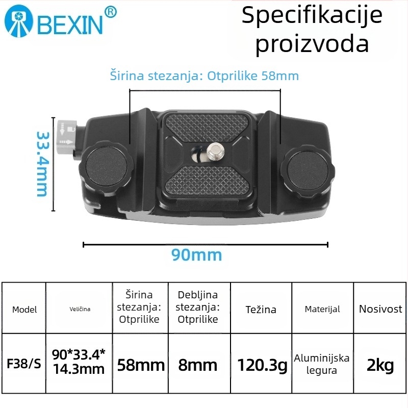 Kamera s brzim otpuštanjem, brza kuka, kopča za ruksak za GoPro bezzrcalnu sportsku kameru, nosač za ruksak za planinarenje i planinarenje, baza za kameru