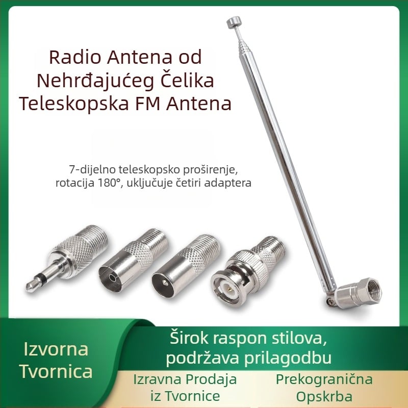 Vanjskotrgovinske eksplozije proizvođača izravne opskrbe radio antenom univerzalna teleskopska šipkasta antena BNC muška FM antena