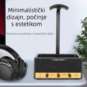 2025 Novi retro stalak za zvučnike i slušalice, stolna kutija za pohranu, držač za olovke u rock stilu, može se označiti