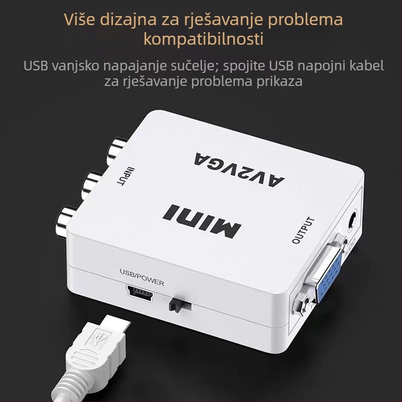 Prekogranični AV na HDMI video pretvarač 1080P set-top box za nadzor igara, tri Lotus RCA na TV