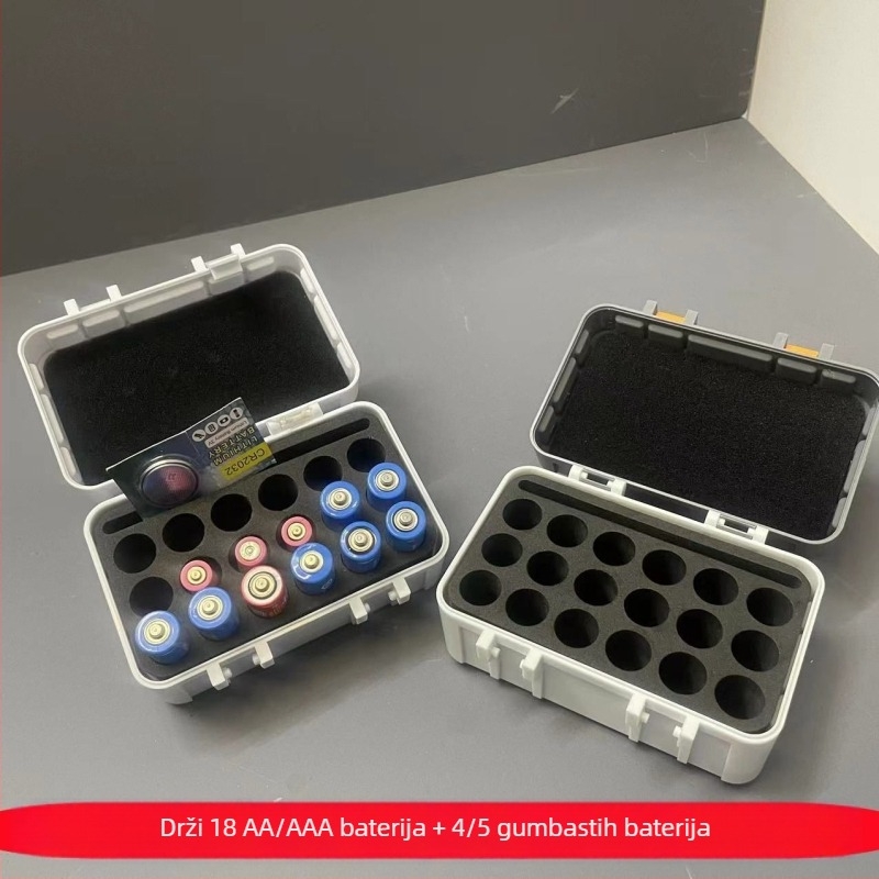 Nova kutija za pohranu baterija s gumbima br. 5 br. 7, višenamjenska, prijenosna kutija za pohranu baterija, zatvorena spužvasta međuspremnik za pohranu