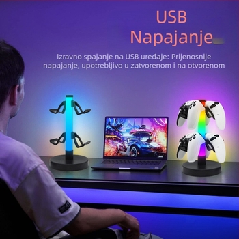 Prekogranični, najprodavaniji RGB stalak za kontrolere igara, stalak za slušalice, ambijentalno svjetlo, ritmičko svjetlo za e-sportove, stolna lampa, noćno svjetlo