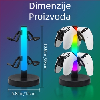 Prekogranični, najprodavaniji RGB stalak za kontrolere igara, stalak za slušalice, ambijentalno svjetlo, ritmičko svjetlo za e-sportove, stolna lampa, noćno svjetlo