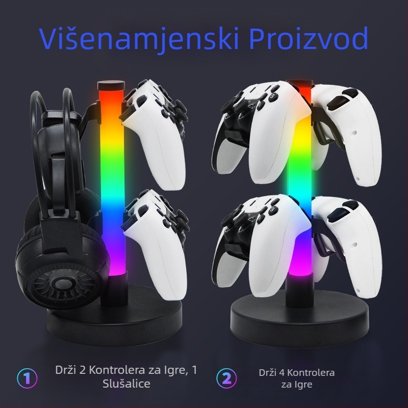 Prekogranični, najprodavaniji RGB stalak za kontrolere igara, stalak za slušalice, ambijentalno svjetlo, ritmičko svjetlo za e-sportove, stolna lampa, noćno svjetlo