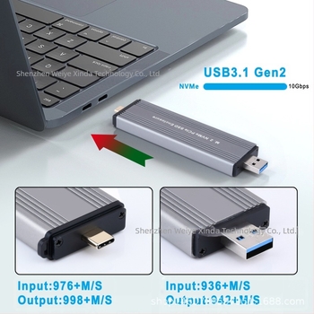 M.2 NVMe PCIe SSD USB3.2 gen2 kućište za tvrdi disk NVMe kućište za tvrdi disk s dvostrukim sučeljem u liniji