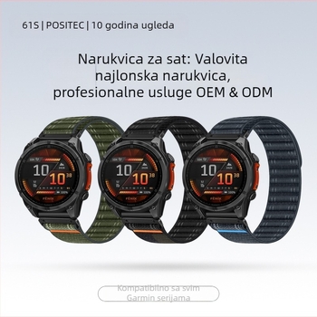 61S Pogodno za Garmin Garmin Fenix8/567Xproepix965 Wave najlonska petlja remen