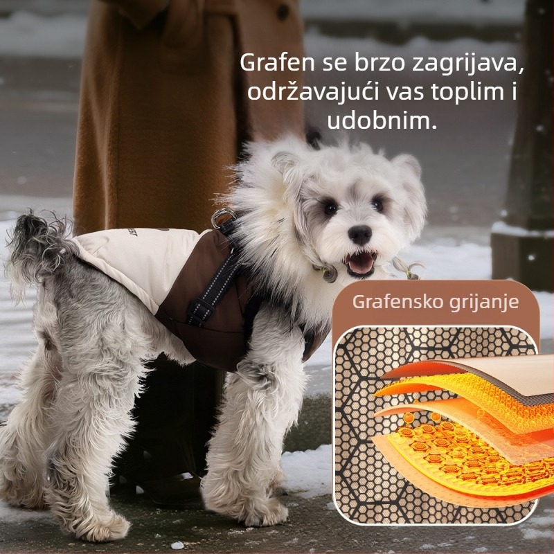 Nova jesenska i zimska odjeća za pse, vanjska jakna s kapuljačom i flisom, otporna na hladnoću, prsluk za kućne ljubimce, plišani bišon