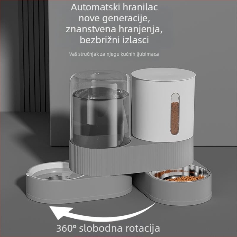 Stroj za hranjenje kućnih ljubimaca vodom, zdjela za hranjenje hrane i vode za mačke dva u jednom, automatska hranilica za vodu velikog kapaciteta