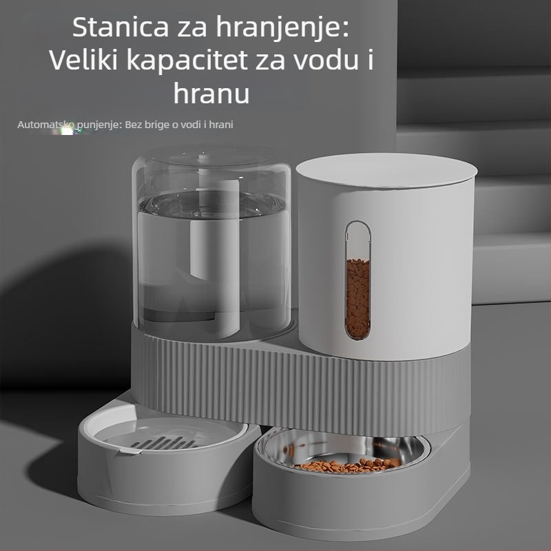 Stroj za hranjenje kućnih ljubimaca vodom, zdjela za hranjenje hrane i vode za mačke dva u jednom, automatska hranilica za vodu velikog kapaciteta