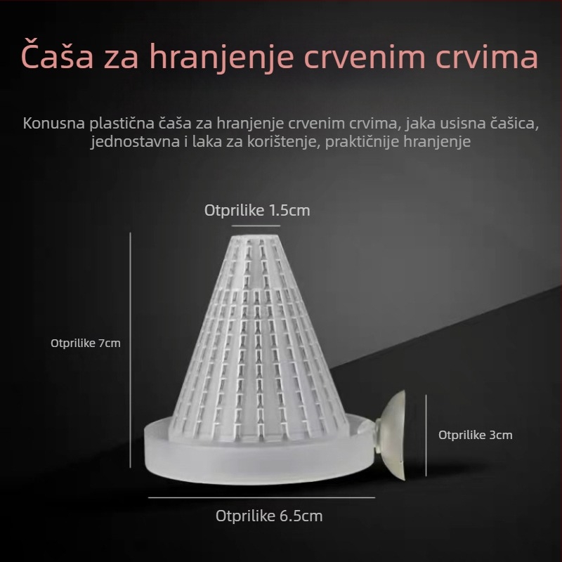 Hranilica za crvene crve Staklena čaša za crve Lijevak za hranjenje Prsten za hranjenje nematoda Čašica za hranjenje riba Nematoda Šašica za hranjenje škampa u salamuri