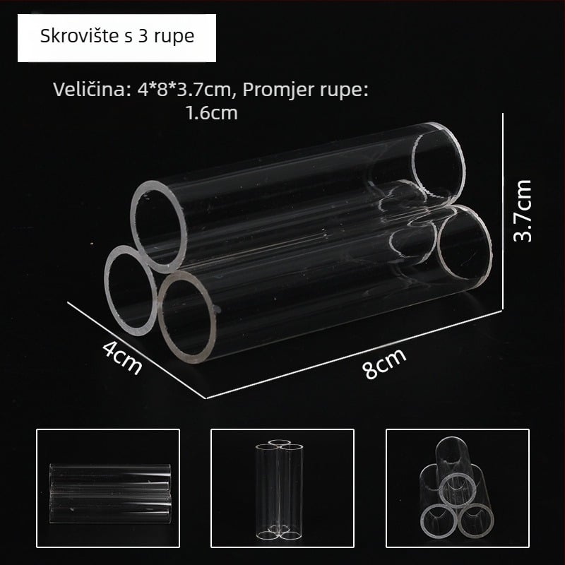 Prozirni akrilni kristalni gnijezdo za škampe Kuća za škampe bijeg rupa za uzgoj lonac za male ribe bijeg ukrasni škampi akvarij krajolik kuća za škampe