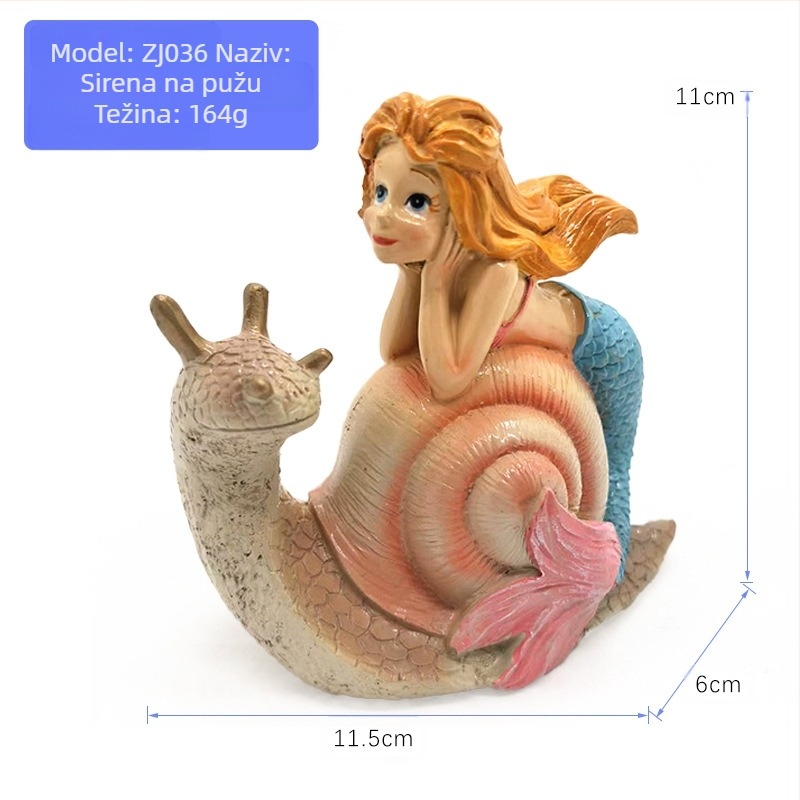 Dekoracija akvarija za ribe Uređenje okoliša Sirena Dekoracija akvarija Kreativni krajolik Ukrasi za školjke