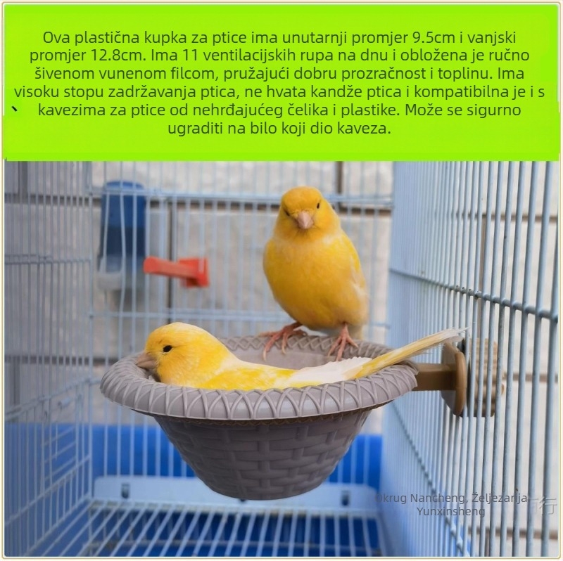 Umivaonik za kupanje ptica kada žad ptica hibiskus ptica zlatno zelena siva Yan veliki zlatni konopljin materijal božur papigica