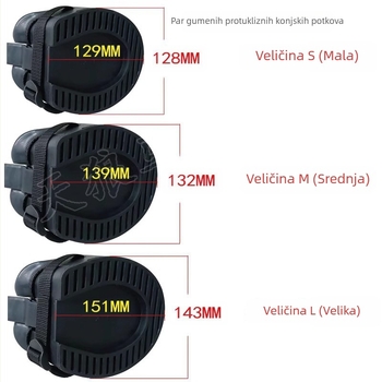 Gumene neklizajuće potkove, potkove bez čavala za ozlijeđene potkove, lijek za izbjegavanje kontakta s fekalnim otpadom