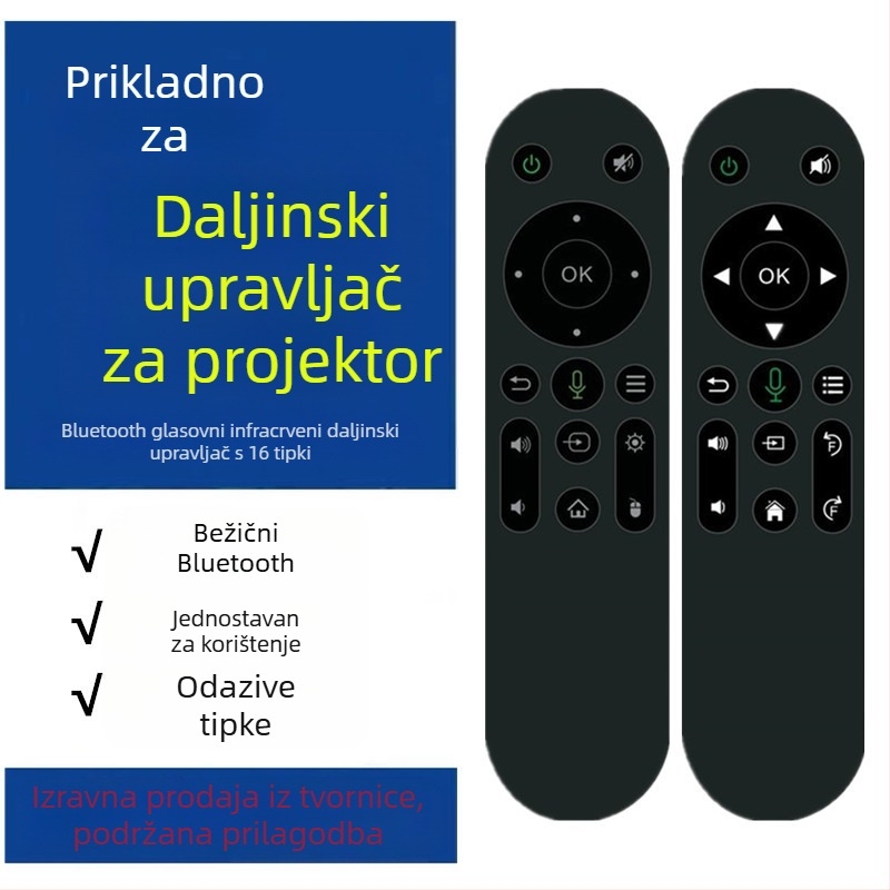 Prekogranični Bluetooth glasovni infracrveni daljinski upravljač pametni TV box 2.4g zračna leteća vjeverica mini bežična tipkovnica 16 tipki