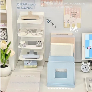 Stolni stalak za knjige od akrilnog materijala, Morandi prozirni stalak za pohranu studentskih knjiga, uredski pribor, polica za knjige, veleprodaja