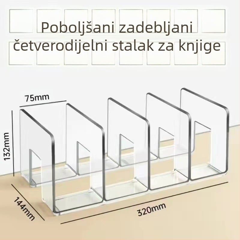 Stolni stalak za knjige od akrilnog materijala, Morandi prozirni stalak za pohranu studentskih knjiga, uredski pribor, polica za knjige, veleprodaja