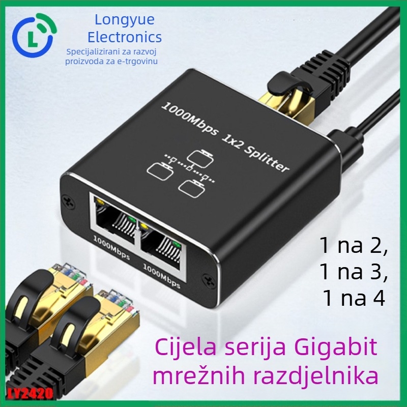 Ly2420 Gigabitni mrežni razdjelnik, jedan do četiri istovremena pristupa internetu, razdjelnik mrežnih priključaka RJ45, izravna prodaja iz tvornice