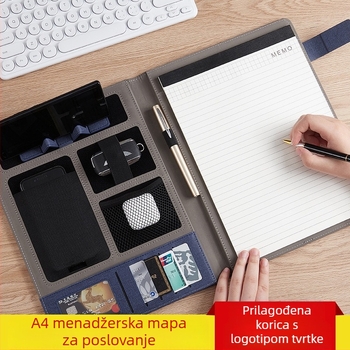 A4 mapa za poslovne menadžere, personalizacija, mapa za pisanje, mapa za izložbe, informativna knjiga, poslovna kožna knjiga za razgovor, jedna knjiga na zalihi