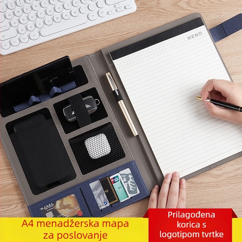 A4 mapa za poslovne menadžere, personalizacija, mapa za pisanje, mapa za izložbe, informativna knjiga, poslovna kožna knjiga za razgovor, jedna knjiga na zalihi