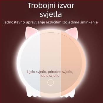 Novo LED ogledalo za šminkanje, široko sklopivo stolno ogledalo za toaletni stol, ručno napredno prijenosno ogledalo za spavaću sobu