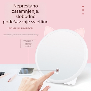 Novo LED ogledalo za šminkanje, široko sklopivo stolno ogledalo za toaletni stol, ručno napredno prijenosno ogledalo za spavaću sobu