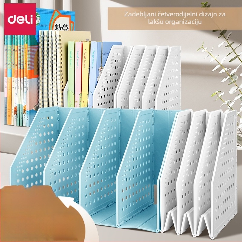 Deli TB505 Sklopivi okvir za spise, stolna polica za spise, uredski višeslojni stalak za spise, rastezljiv stalak za knjige