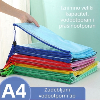 Vrećica za 4 dokumenta, prozirni materijal, papirnate vrećice za studentske testove, materijal za vrećicu za spise, mrežasta vrećica s patentnim zatvaračem, uredski pribor, 10 komada