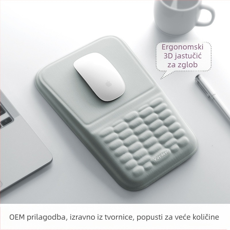 Podloga za miš od memorijske pjene, mekana, sporo se odbija, ugodna za kožu, jednostavna uredska podloga, silikonska podloga za miš od ručnog zgloba