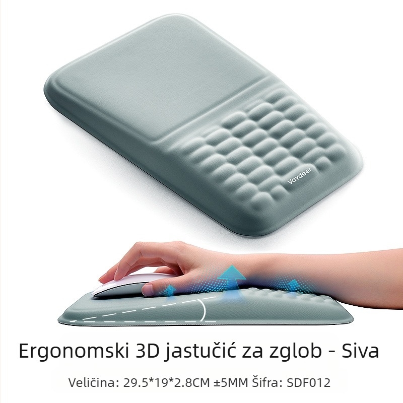 Podloga za miš od memorijske pjene, mekana, sporo se odbija, ugodna za kožu, jednostavna uredska podloga, silikonska podloga za miš od ručnog zgloba