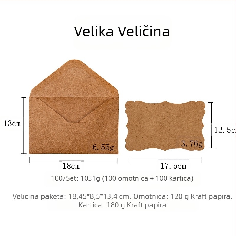 Kreativna čestitka od kraft papira, retro prazna čipkasta ručna omotnica za rođendan, Dan zahvalnosti, blagoslov