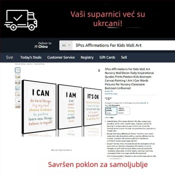 Amazon crtani izrazi za vrtić, viseća slika na platnu, slika bez okvira, trostruki inspirativni citati, dekorativna slika za dječju spavaću sobu