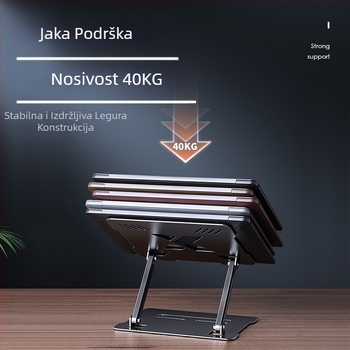 Postolje za hlađenje prijenosnog računala, podesivo, podesivo, stojeće, aluminijska legura, stolno podižuće, viseća polica