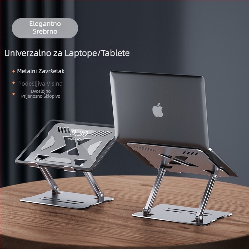 Postolje za hlađenje prijenosnog računala, podesivo, podesivo, stojeće, aluminijska legura, stolno podižuće, viseća polica