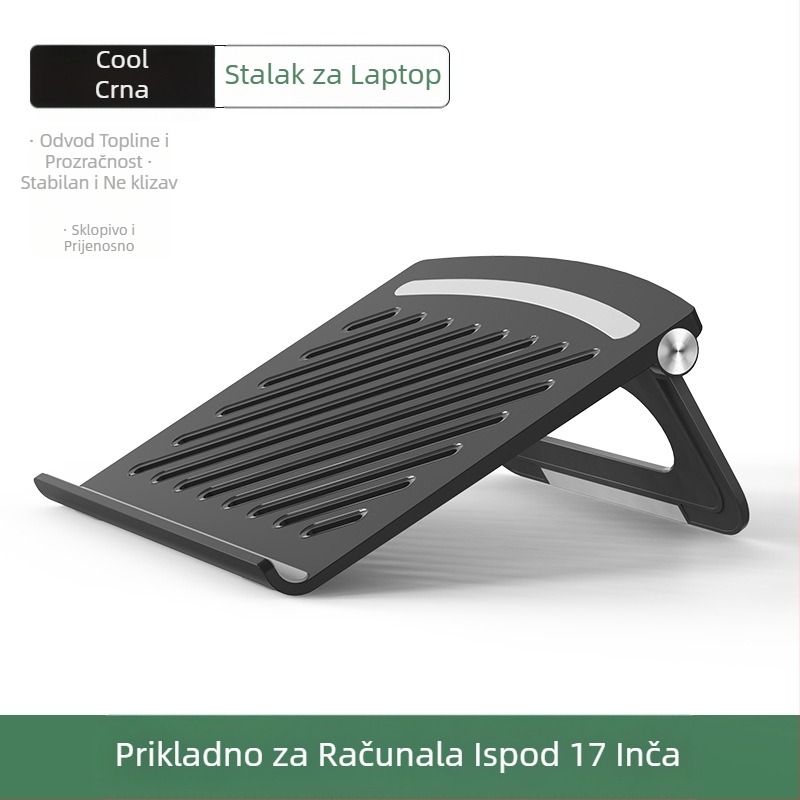 Postolje za hlađenje prijenosnog računala, podesivo, podesivo, stojeće, aluminijska legura, stolno podižuće, viseća polica