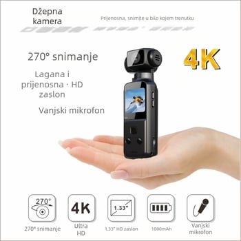 Popularna K1 džepna kamera 4K HD sportska kamera ručna biciklistička sportska kamera rotirajuća za 270° Vlog