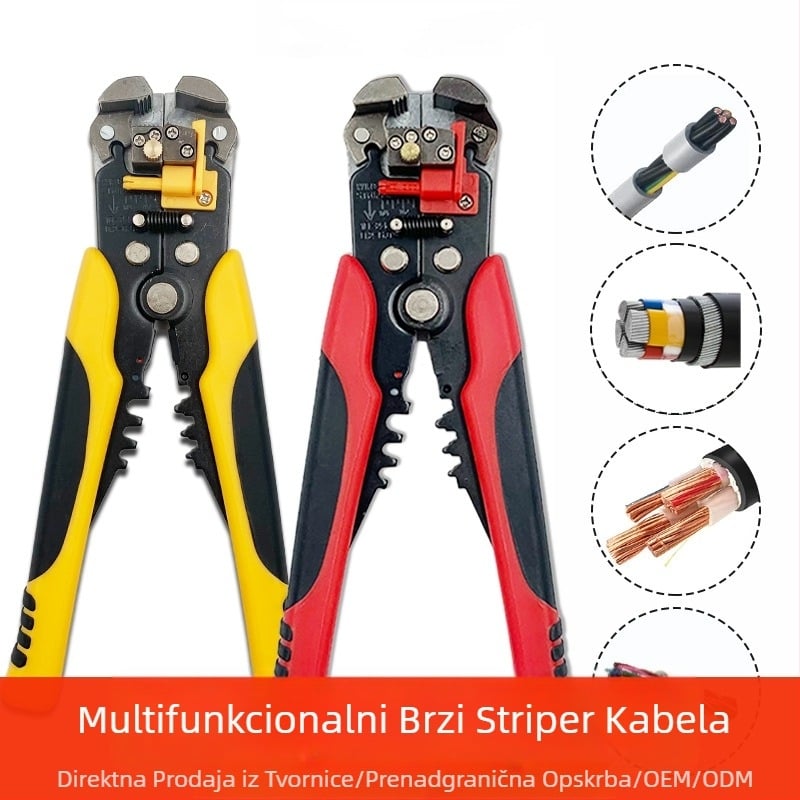 D2 višenamjenska automatska kliješta za skidanje izolacije za električare, alat za skidanje izolacije s tri vrste kabela u dvije boje, rezači vijaka za krimpovanje