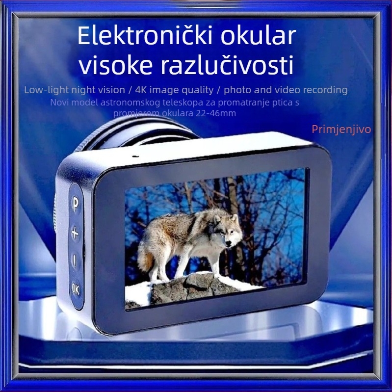 Elektronički okular za promatranje ptica, video visoke rezolucije, infracrveni noćni vid, astronomski monokularni teleskop u boji za noćni vid, noćni ribolov