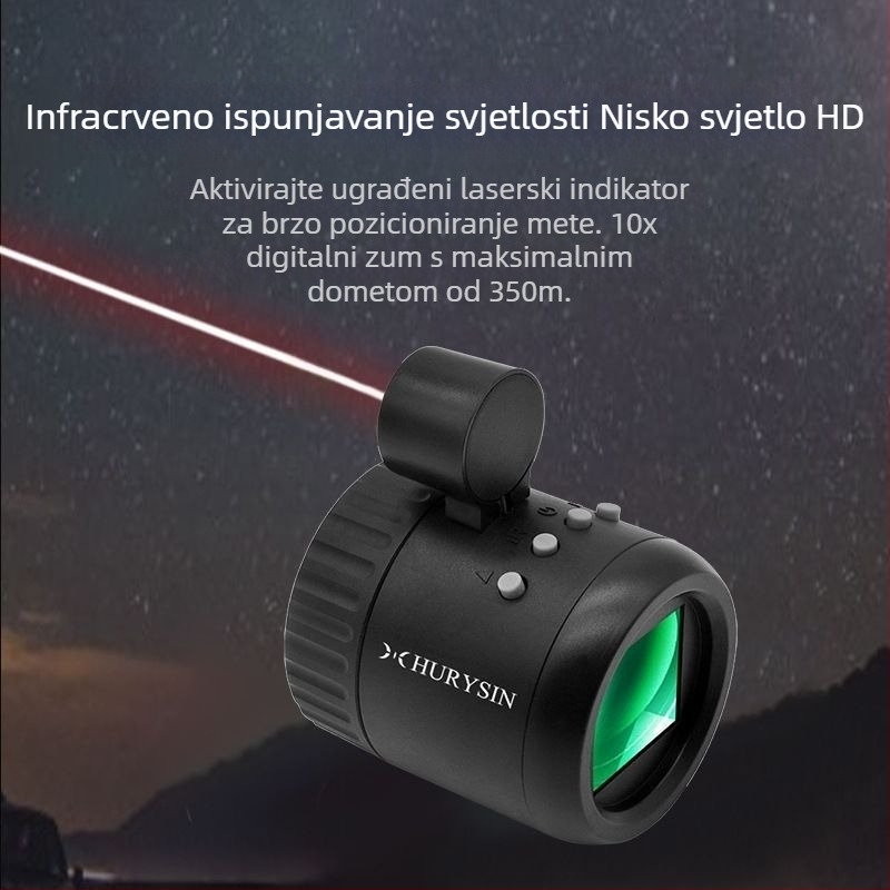 Elektronički okular za promatranje ptica, video visoke rezolucije, infracrveni noćni vid, astronomski monokularni teleskop u boji za noćni vid, noćni ribolov