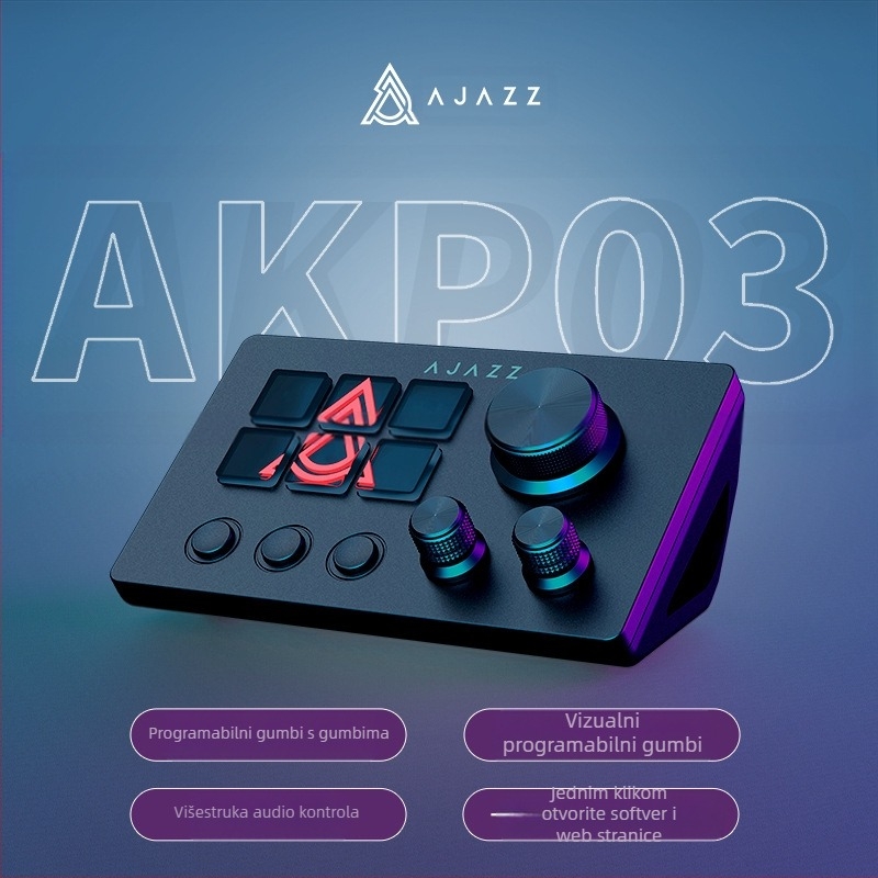 Black Jue akp03 Desktop Helper konzola panel kontroler trgovanja dionicama uživo ton programabilna tipka prečaca