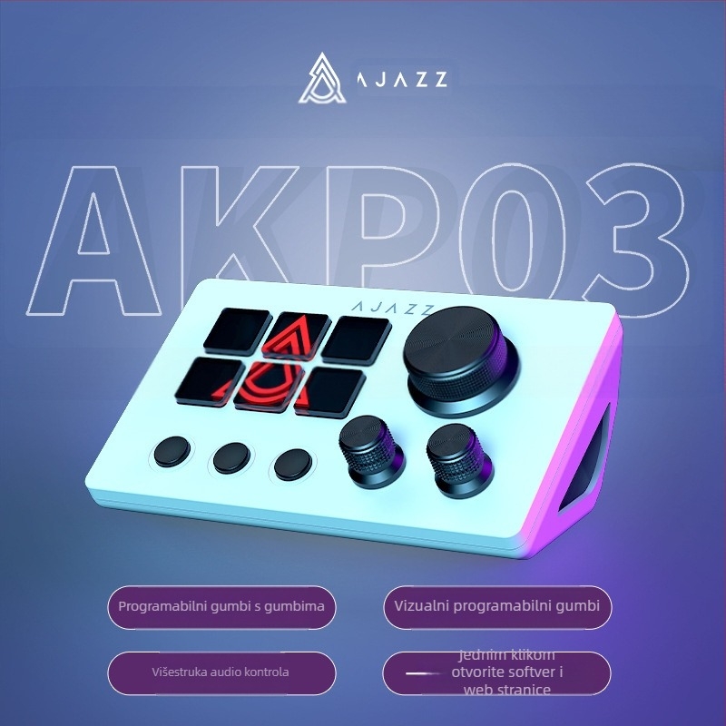 Black Jue akp03 Desktop Helper konzola panel kontroler trgovanja dionicama uživo ton programabilna tipka prečaca