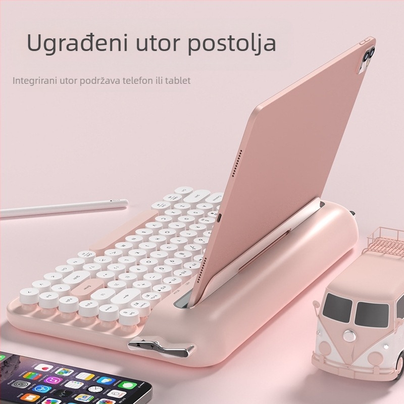 Heijue Af84 bežična Bluetooth 2.4g dvostruka retro tipkovnica podržava povezivanje više uređaja i dolazi s Groove fiksacijom