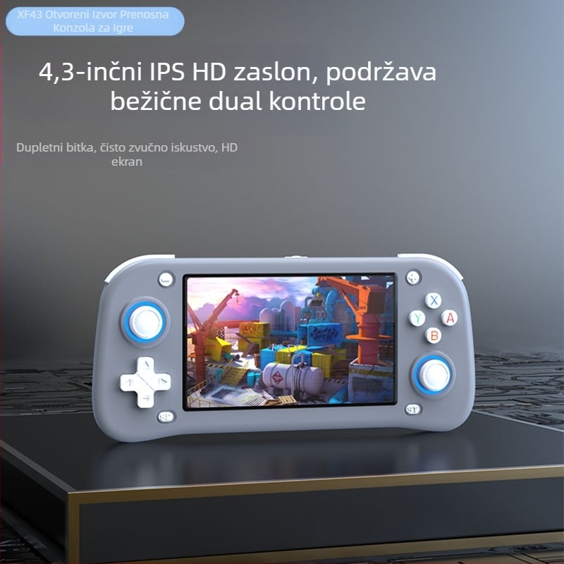Prekogranična Xf43 ručna igraća konzola otvorenog koda, arkadna PS1 arkadna 4.3 igraća konzola s velikim zaslonom i mogućnošću povezivanja s TV-om