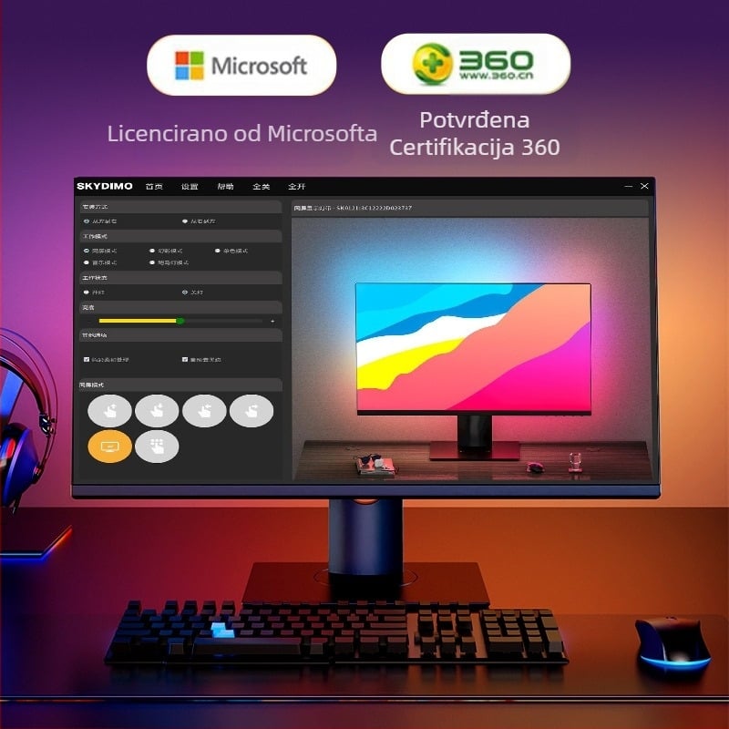 RGB zaslon s atmosferskim svjetlom, ambijentalno fantomsko svjetlo za e-sportske stolne igre s atmosferskim svjetlom za pozadinu računala