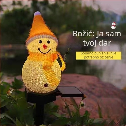 Prekogranična solarna božićna svjetiljka za snjegovića, vanjska vrtna dvorišna krajobrazna svjetiljka, vodootporna svjetiljka za travnjak od smole