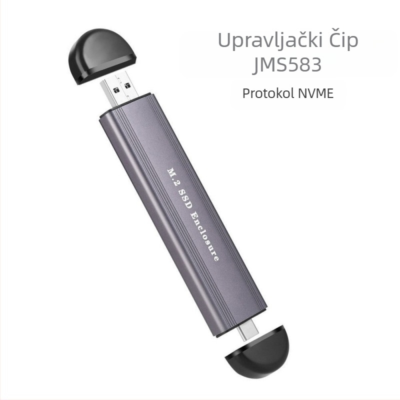 M2 kućište za tvrdi disk s dvostrukim protokolom, SATA SSD, kućište za čitanje s dva protokola, 10G velika brzina, NVME M.2 mobilno kućište za tvrdi disk