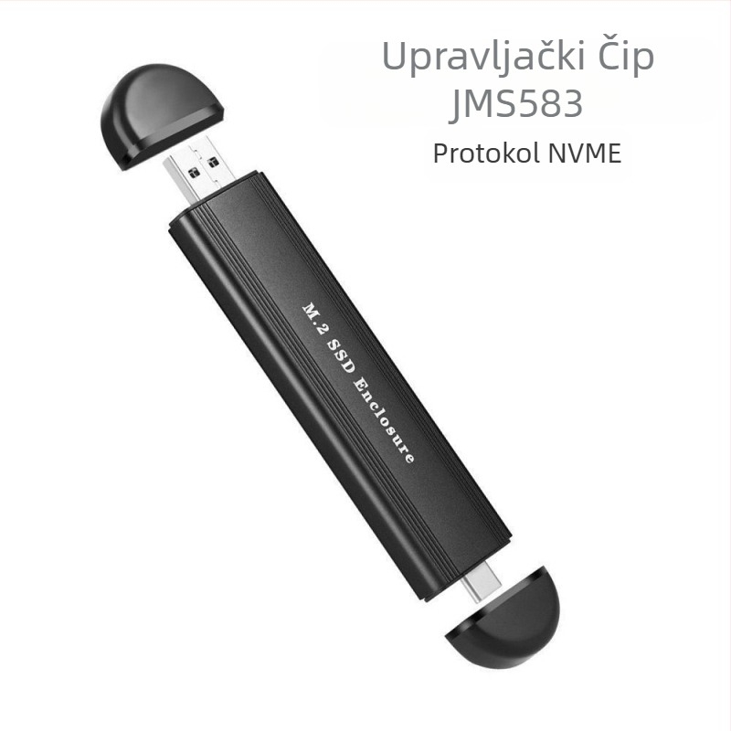 M2 kućište za tvrdi disk s dvostrukim protokolom, SATA SSD, kućište za čitanje s dva protokola, 10G velika brzina, NVME M.2 mobilno kućište za tvrdi disk