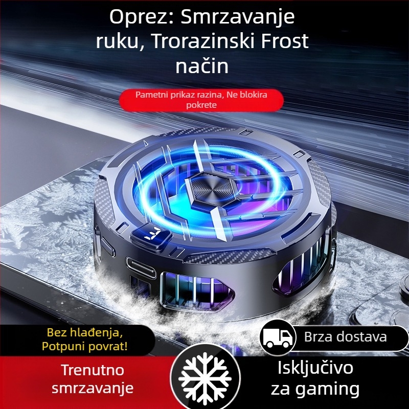 Pametni digitalni zaslon za hladnjak mobilnog telefona s magnetskom kopčom za stražnju stranu, dva u jednom, hladnjak za prijenos uživo e-sportova, poluvodički artefakt hlađenja